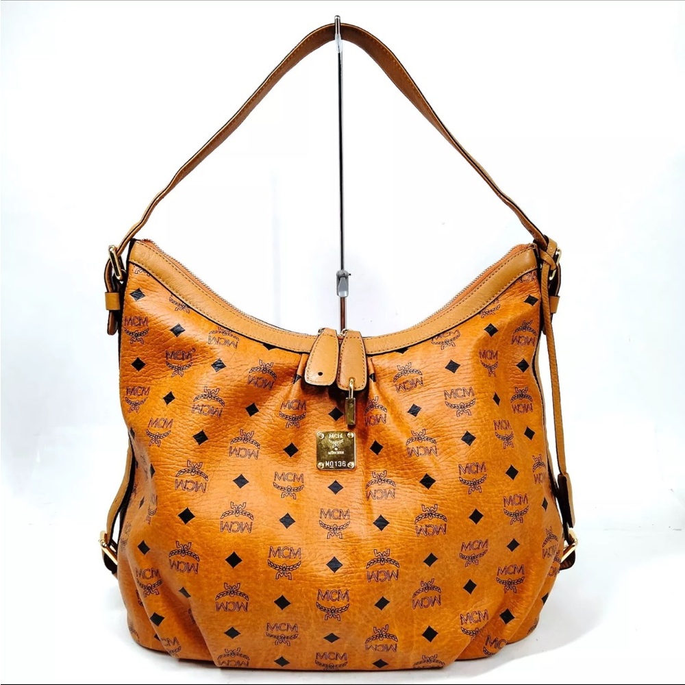 SOLD MCM LARGE VISETOS HOBO BAG COGNAC